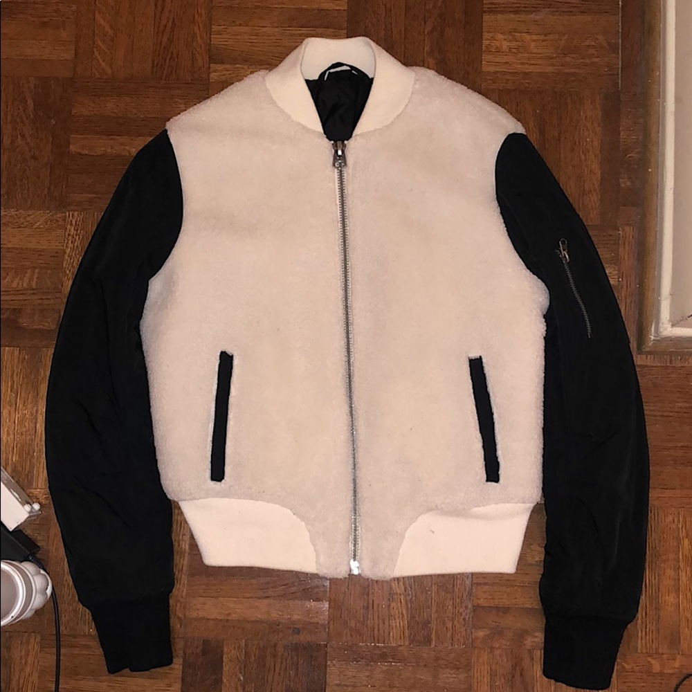 Top Shop B&W Sherpa Bomber Jacket